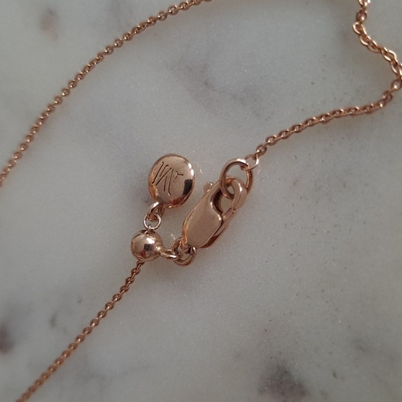 Monica Vinader Fiji Button Diamond Necklace, rose gold - Picture 7 of 10